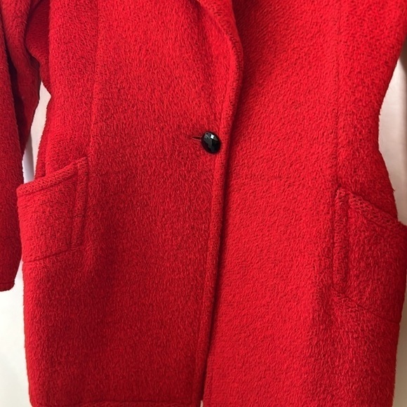 Emanuel Ungaro Parallele Paris Sz 6 Red Wood Tapered Blazer Jacket Coat - Picture 9 of 11